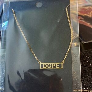 Goldtone 'DOPE' Necklace